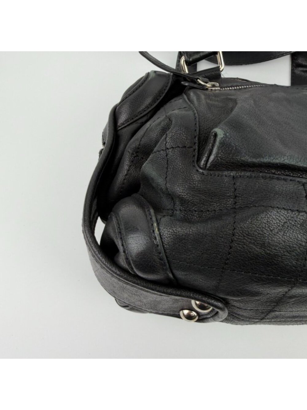 ★SOLD★ Chanel CC Logo Shoulder Bag Tote Black Leather 11 Vintage - Picture 8 of 15